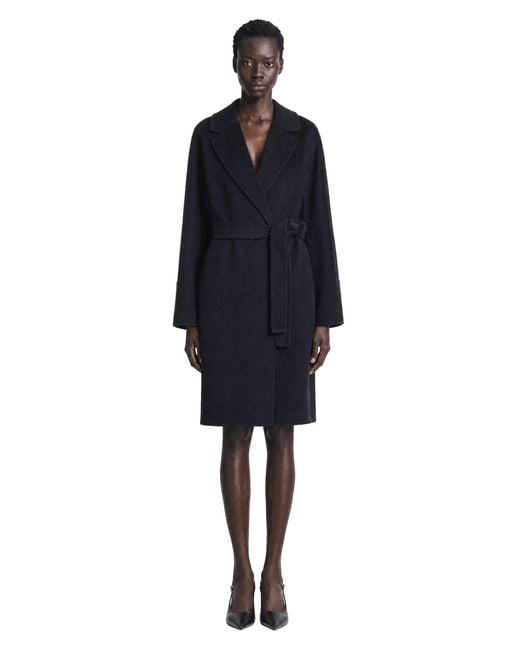 Max Mara Blue Double Face Wool Coat