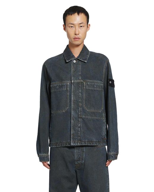 Stone Island Black 4100006 Denim Jacket for men