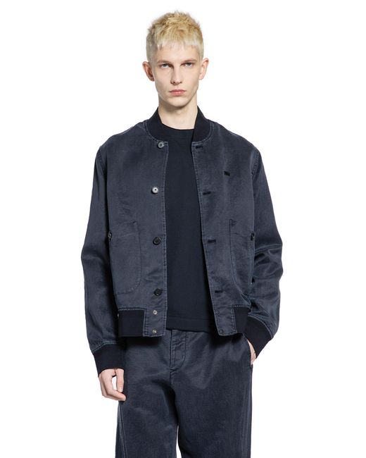 Massimo Osti Studio Blue Nylon Silk Bomber for men