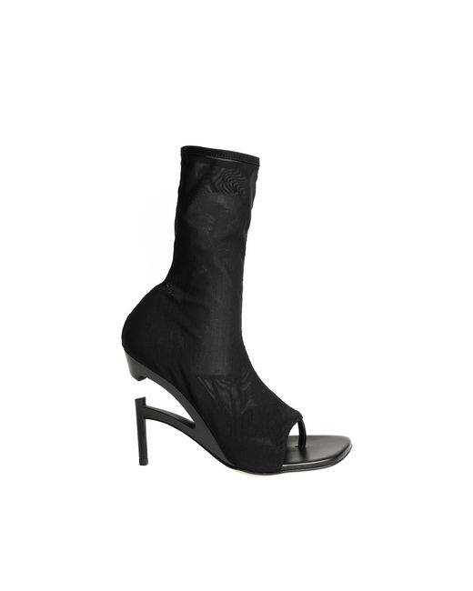 NVL-GARDE Black Broken Heel Ankle Sock Sandal