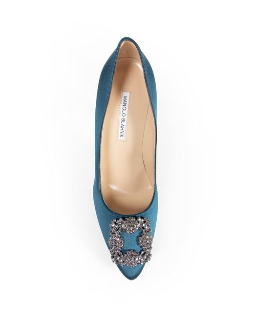 Manolo Blahnik Blue Hangisi Pumps 105