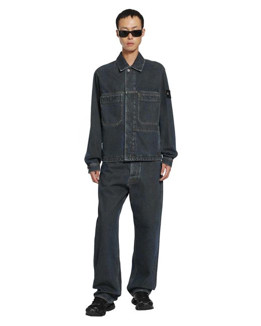 Stone Island Black 4100006 Denim Jacket for men