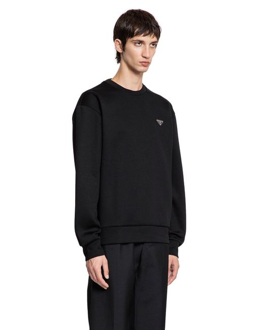 Prada Black Technical Cotton Sweatshirt for men