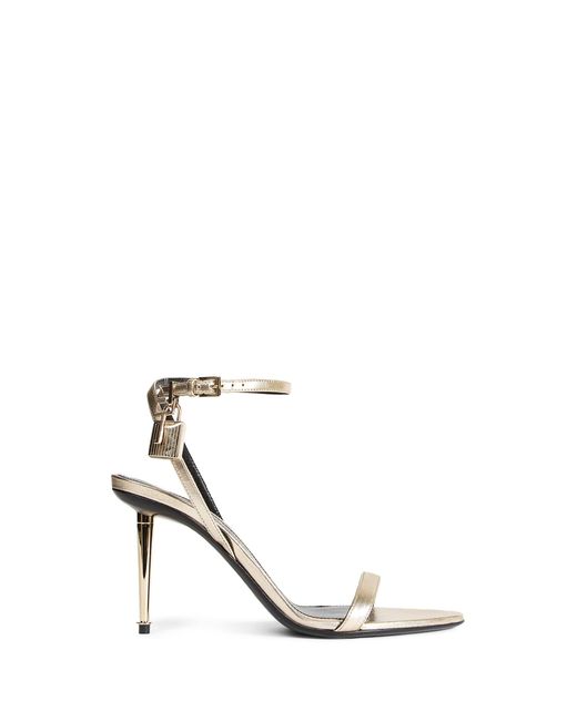Tom Ford White Laminated Nappa Pointy Naket Sandal