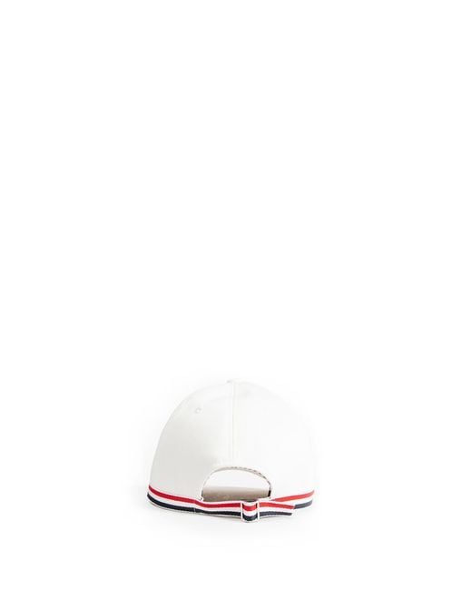 Thom Browne White Tennis Racquet Baseball Cap for men