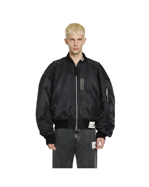 Maison Mihara Yasuhiro Black Vest Combined Bomber Jacket for men