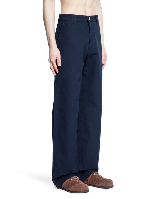 Gucci Blue Heavy Cotton Canvas Workwear Trousers for men