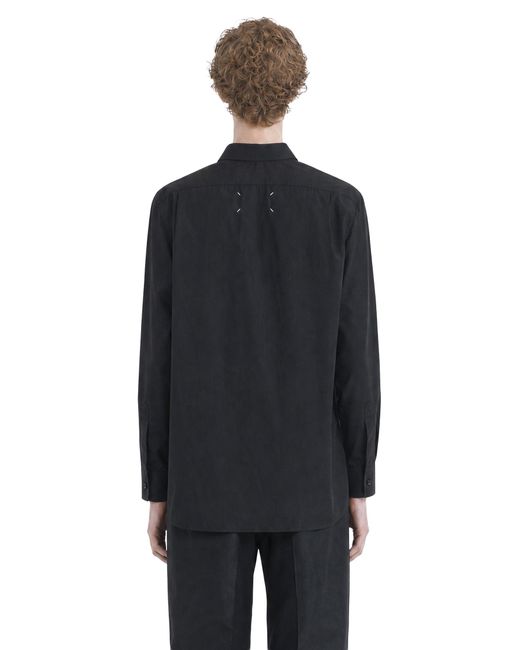 Maison Margiela Black Cotton Poplin Shirt for men