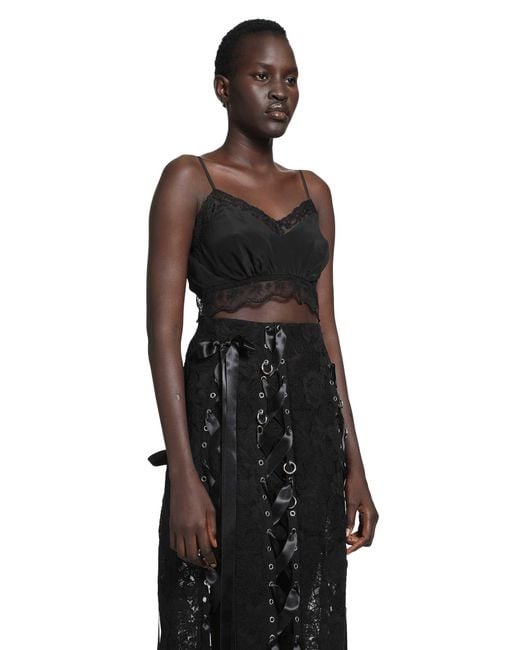 Simone Rocha Black Lace Trim Negligee Bralette