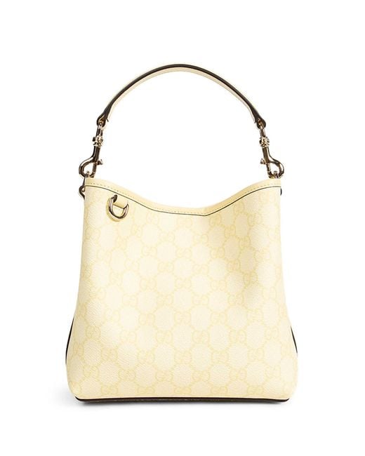 Gucci Natural Gg Emblem Small Bucket Bag