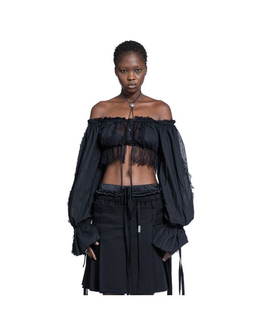 Ann Demeulemeester Blue Jorunn Crop Top