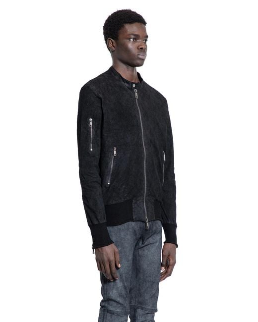 Giorgio Brato Black Vegetal Nubuck Biker Jacket for men