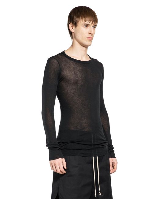 Rick Owens Black Mini Rib Jersey for men
