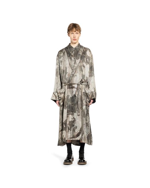 Ziggy Chen Green Digital Print Long Robe for men