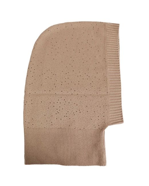 Max Mara Brown Cashmere And Rhinestone Balaclava