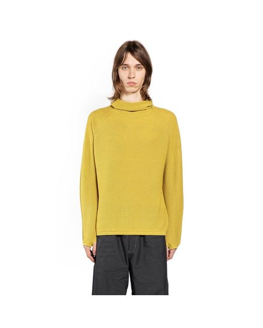 Goldwin Yellow 0 Perforated Wholegarment Knit Top for men