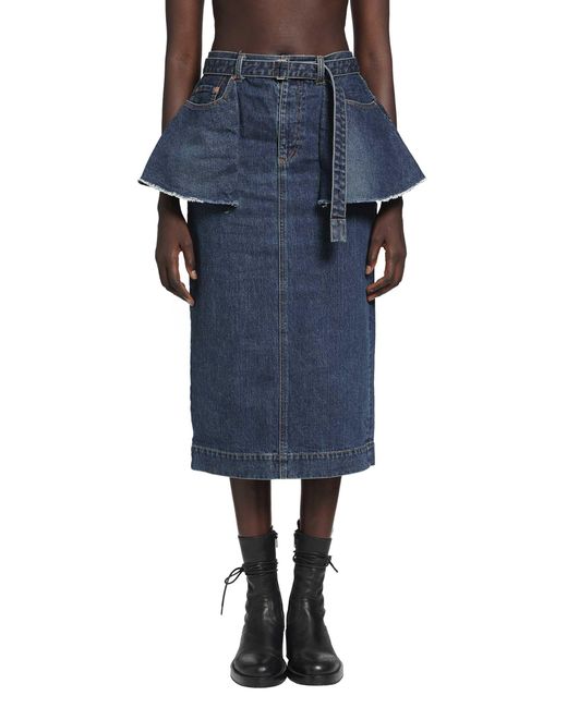 Sacai Blue Denim Skirt