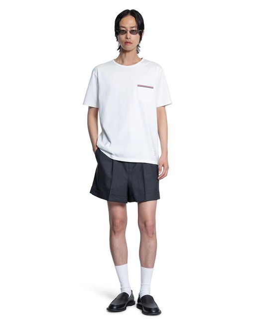 Thom Browne White Medium Weight Jersey Pocket T-Shirt for men