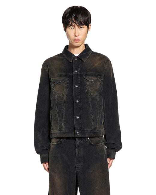 Acne Black Giacca Di Velluto A Coste for men