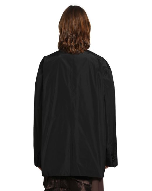 Prada Black Double-Breasted Technical Taffeta Jacket