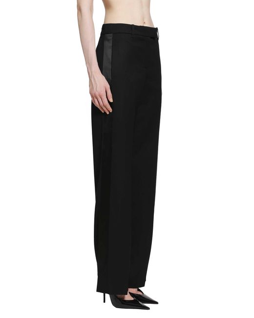 McQueen Black Tuxedo Trousers