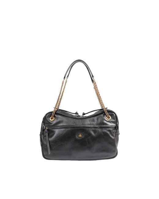 Vivienne Westwood Black Dolce Large Shoulder Bag