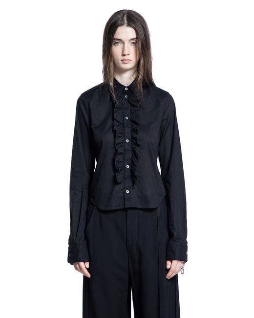 Ann Demeulemeester Blue Erma Ruffled Shirt