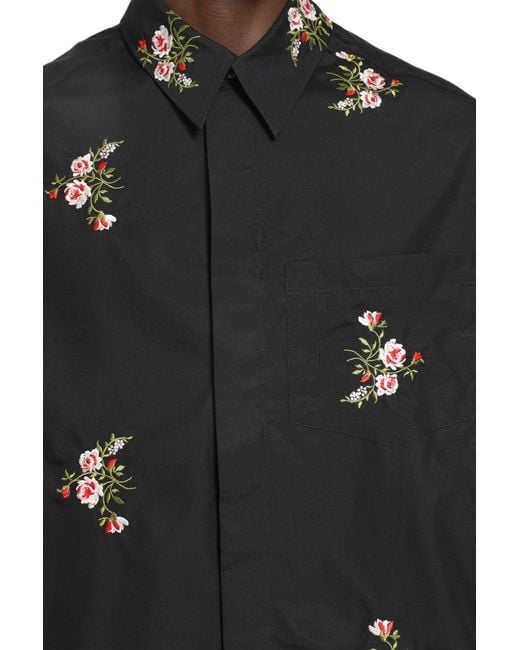 Simone Rocha Black Boxy Pen Pocket Shirt for men