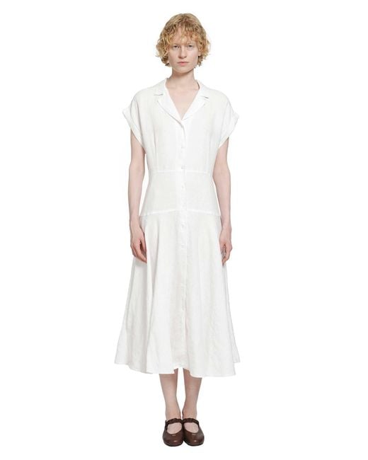 Polo Ralph Lauren White Linen Cap Sleeve Shirt Dress