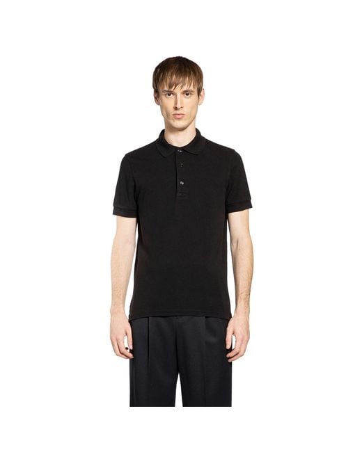 Tom Ford Black Cut And Sewn Shirt Sleeve Polo Shirt for men