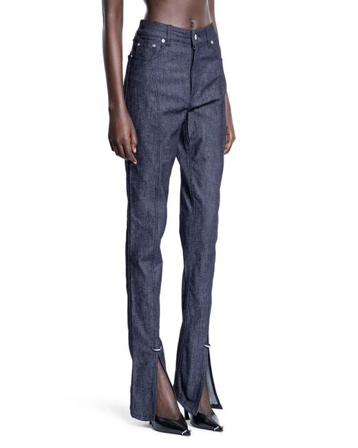 Mugler Blue Pierced Raw Denim Skinny Jeans