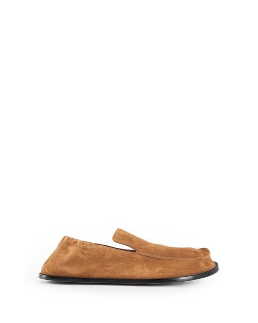 Loewe White Flex Loafers In Suede for men