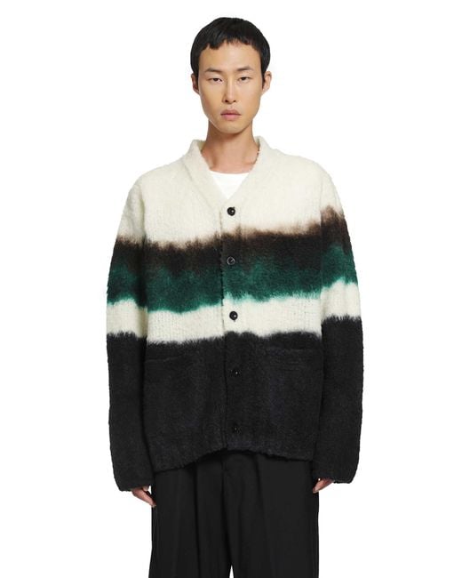 Sacai Black Chusen-Dyed Knit Cardigan for men