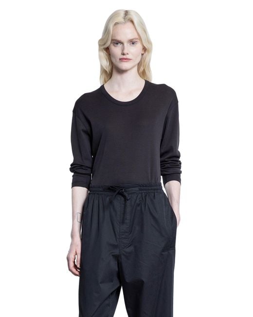 Lemaire Blue Rib Long Sleeve Top