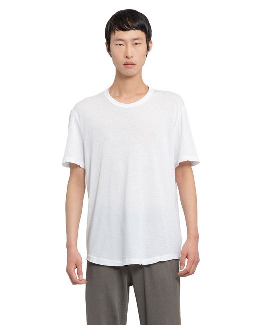 James Perse White Clear Jersey Crew T-Shirt for men