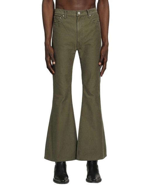 Junya Watanabe Green Flared 5 Pocket Jeans for men
