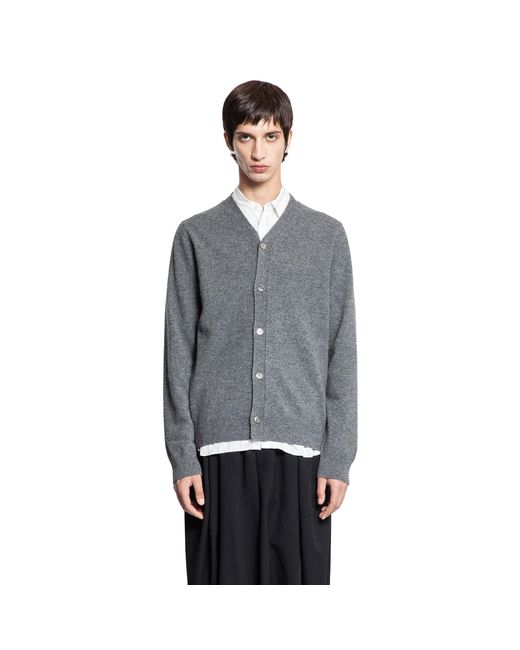 Comme des Garçons Gray Lambswool Cardigan for men