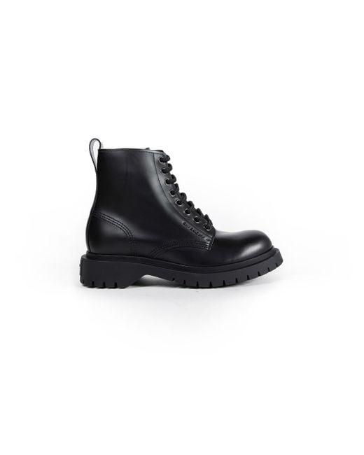 Givenchy Black Leather Lace-Up Boots for men