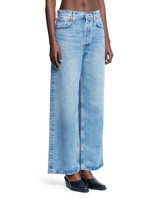 Agolde Blue Low Slung Baggy Jeans