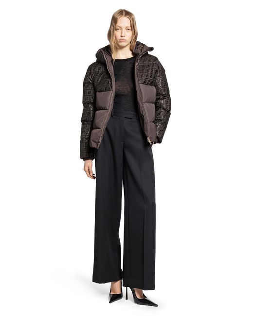 Fendi Brown Ff Nylon Down Jacket