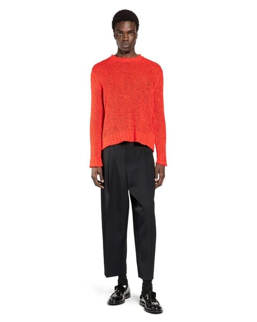 Jil Sander Black Wool Gabardine Tapered Trousers for men