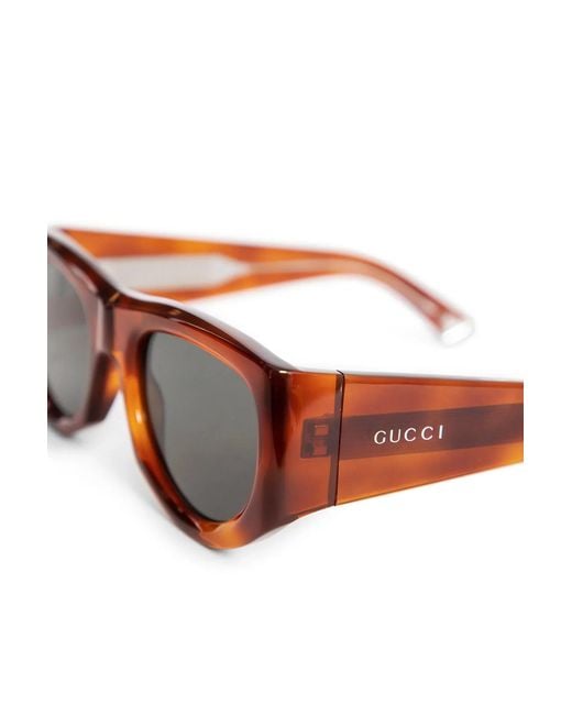 Gucci Brown Rectangular Frame Sunglasses
