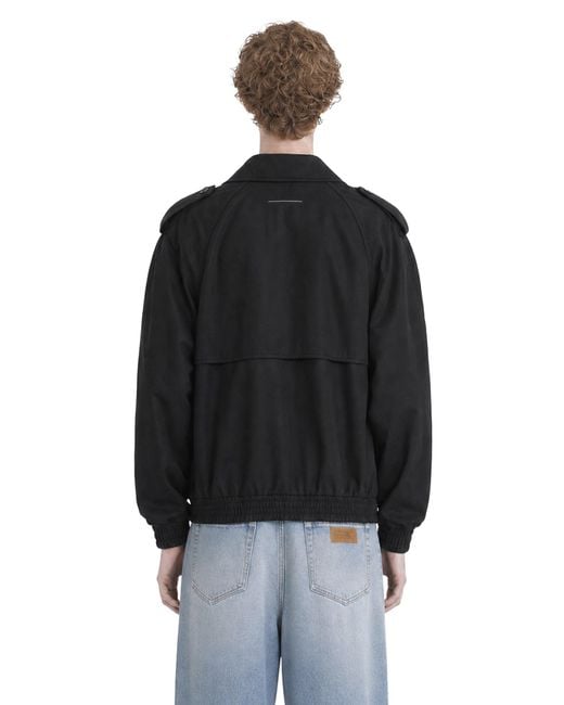 MM6 by Maison Margiela Black Cotton Twill Jacket for men