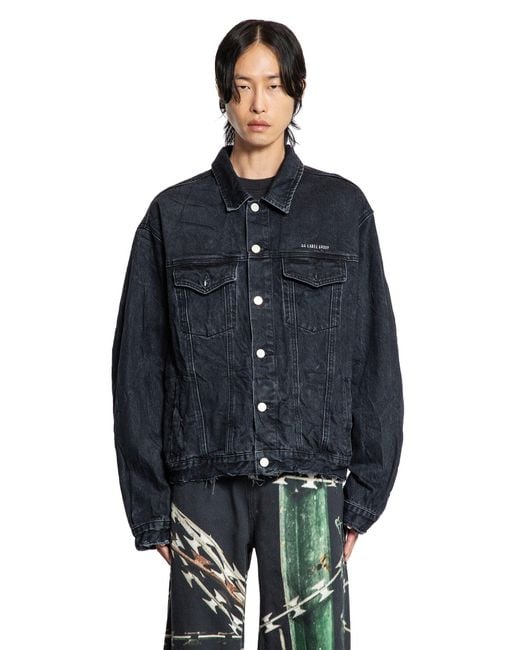 44 Label Group Backbone Denim Jacket in Blue for Men | Lyst