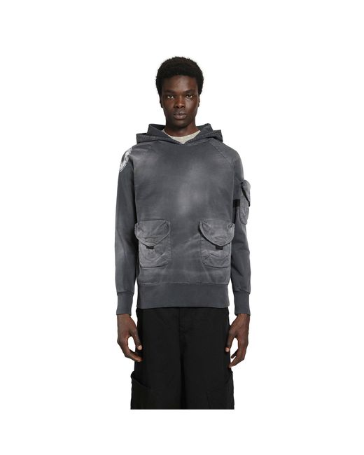 Massimo Sabbadin Gray Tas Gabardina Washed Hooded Sweatshirt for men