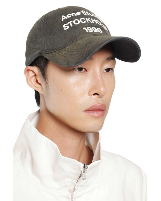 Acne Black 1996 Logo Baseball Cap for men