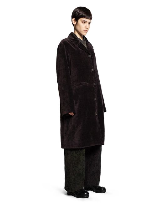 Ziggy Chen Black Spread Collar Long Coat