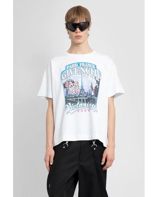 Givenchy White World Tour Cotton T-Shirt for men