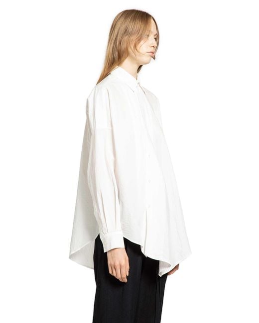 Forme D'expression White Cotton Long Sleeves Oversized Shirt