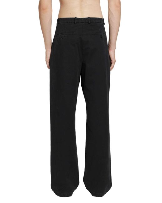 Jil Sander Black Cotton Drill Trousers for men
